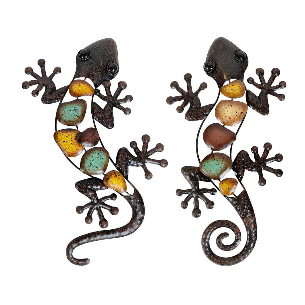 15inch Metal Gecko Wall Decor Outdoor Lizard Wall Art Handcrafted Metal Lizard Wall Sculpture for Garden Fence 2 Pack price history on PriceWatchPro