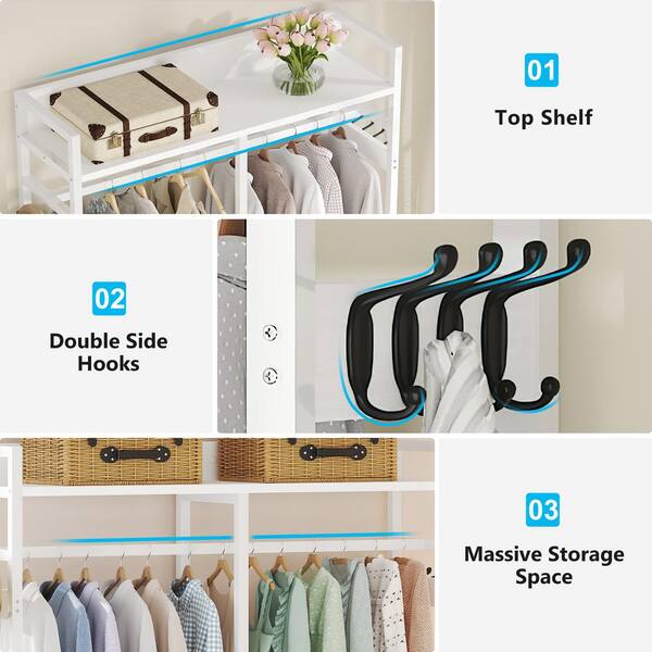 White 8-Shelf Hanging Closet Organizer