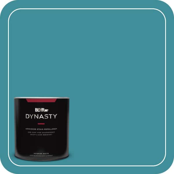 BEHR DYNASTY 1 qt. #MQ6-34 Prophetic Sea One-Coat Hide Matte Interior Stain-Blocking Paint and Primer