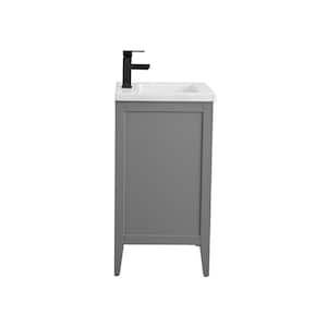 24 in. W x 18.5 in D x 34 in. H Single Sink Bathroom Vanity Cabinet in Cashmere Gray with Ceramic Top