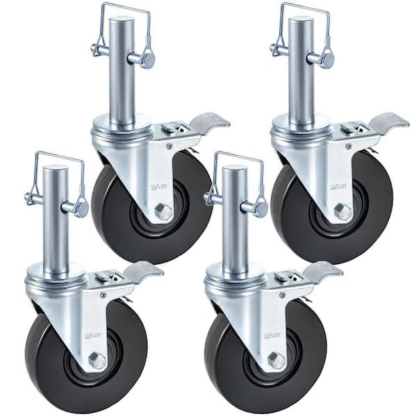 5 in. Heavy-Duty Scaffolding Caster Wheel with Double-Lock Locking Pedal for Metaltech Scaffolding (4-Pack )
