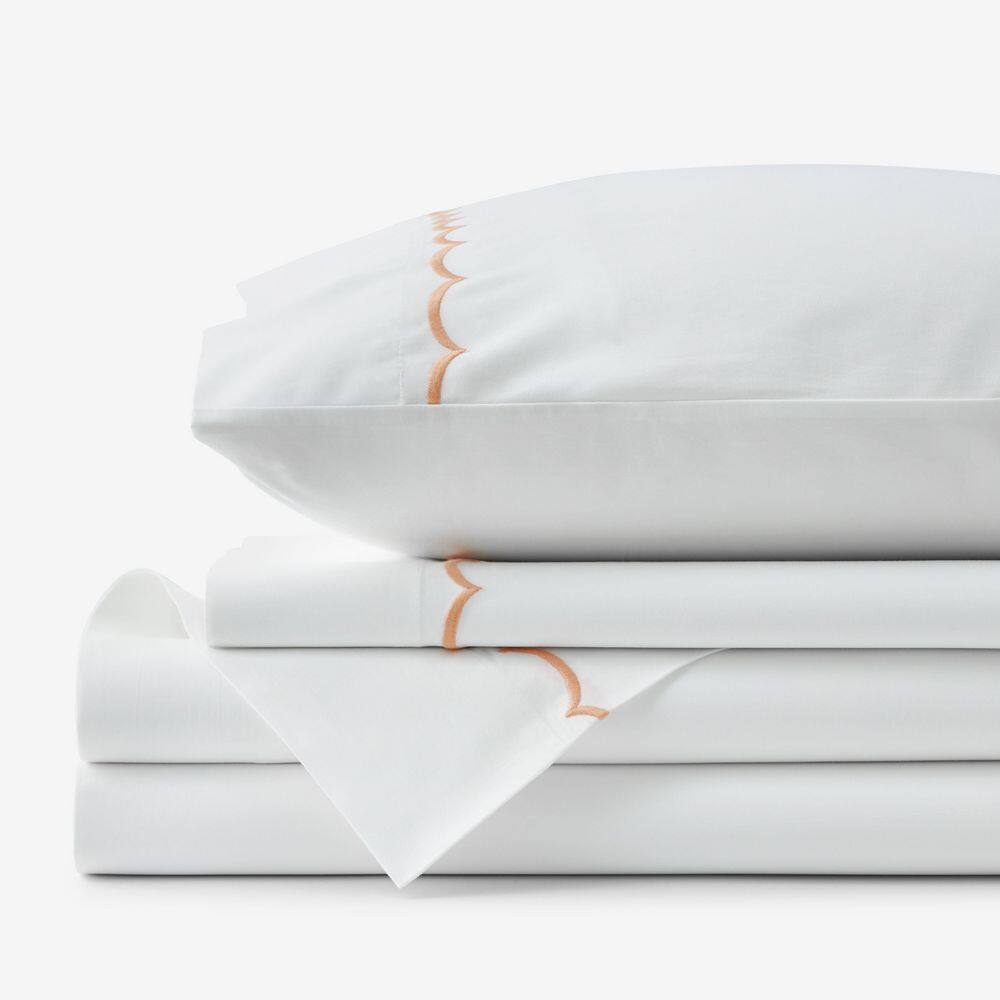 Company Cotton Scallop Melon Cotton Percale Twin Sheet Set price history on PriceWatchPro