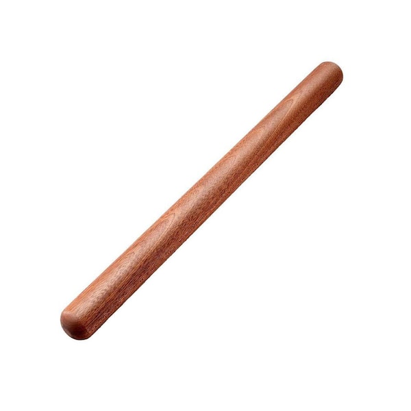 17.7 Inch Solid Wood Brown Rolling Pin Classic Dough Roller Non Stick Surface for Baking and Pastry Making