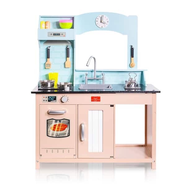 Classic Kids Kitchen Pretend Playset Cook Toys Set With Sink Oven Stovetop And Utensils T00030 The Home Depot