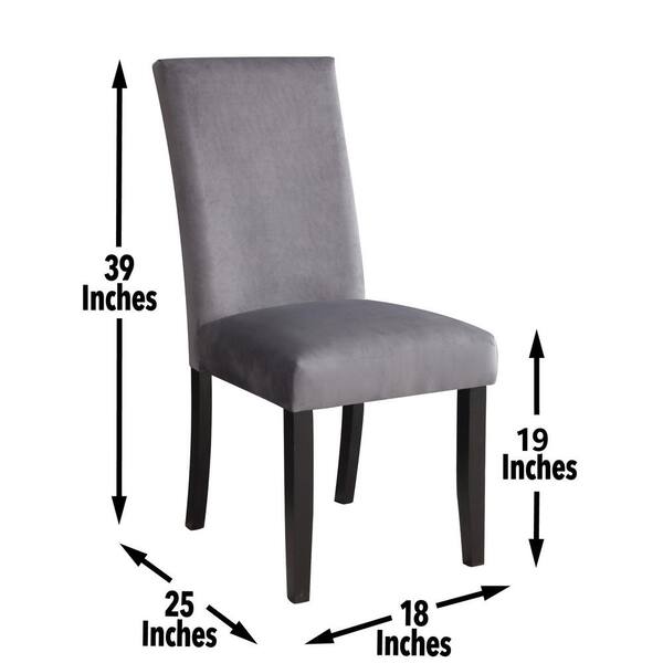 Steve Silver Napoli Grey Polyester Velvet Memory Foam Side Chair
