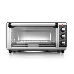 BLACK+DECKER 1500 W 8-Slice Stainless Steel Toaster Oven with Broiler