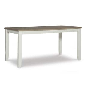 Twyla Rustic Taupe Dining Table with Vanilla White Finish