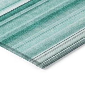 Chantille ACN529 Aqua 1 ft. 8 in. x 2 ft. 6 in. Machine Washable Indoor/Outdoor Geometric Area Rug