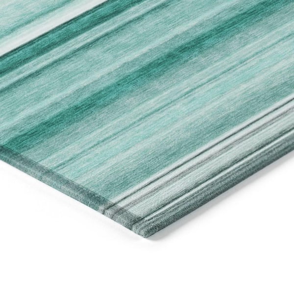 Chantille ACN529 Aqua 8 ft. x 8 ft. Round Machine Washable Indoor/Outdoor Geometric Area Rug