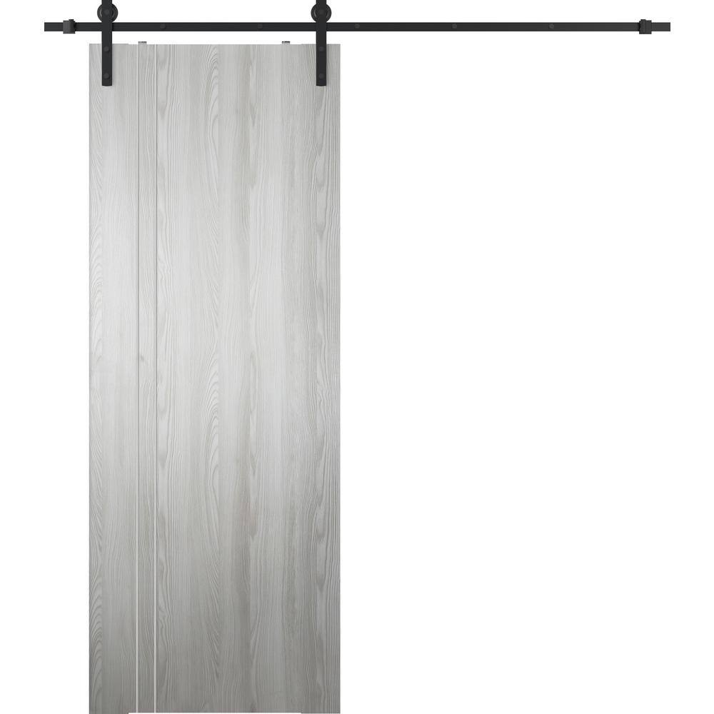 Optima 2V 32 in. x 84 in. Manufactured Wood Ribeira Ash Solid Composite Core Sliding Barn Door with Hardware Kit price history on PriceWatchPro