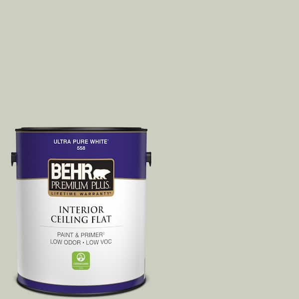 BEHR PREMIUM PLUS 1 gal. #PPU10-11 Sliced Cucumber Ceiling Flat Interior Paint