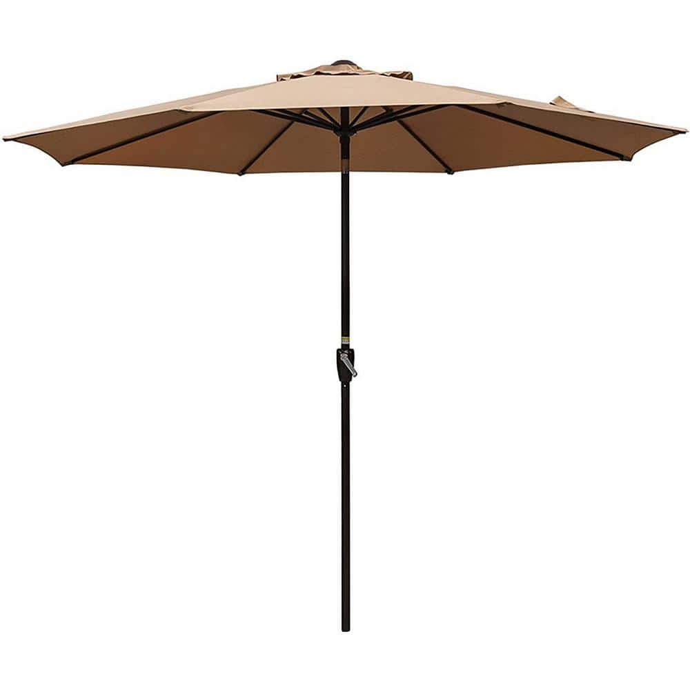 10 ft. Market Outdoor Terrace Umbrella Patio Umbrella in Brown with Button 