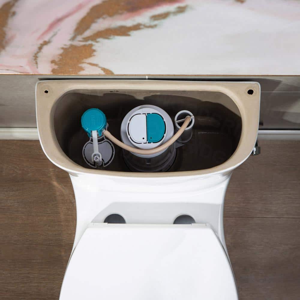 White Elongated One-Piece Dual Flush Toilet with Soft Closing Seat