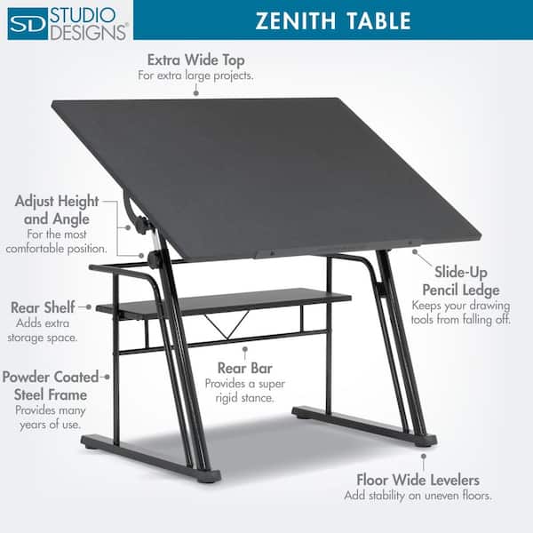 Studio Designs Zenith 42 in. W Drawing/ Writing Desk in Black with