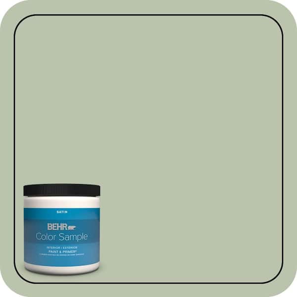 BEHR PREMIUM PLUS 8 oz. #PPU11-10 Whitewater Bay Satin Enamel Interior/Exterior Paint & Primer Color Sample