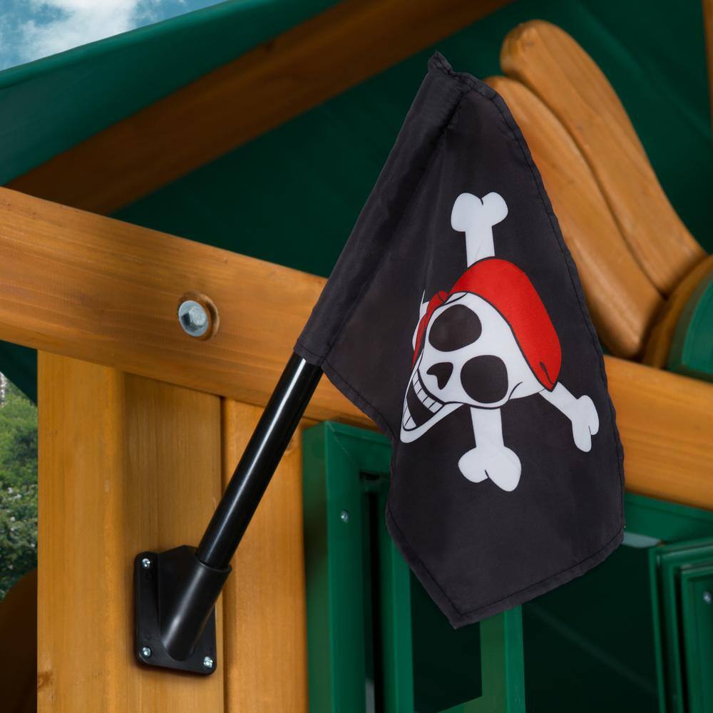 Black Pirate Flag Kit with Skull and Crossbones Graphic