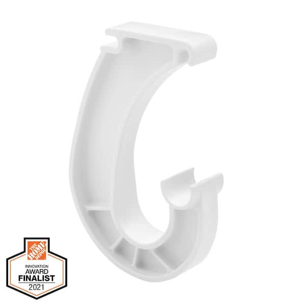 Regular Duty White Plastic Closet Rod Support Shelving Bracket