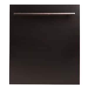 24 in. Top Control 6-Cycle Compact Dishwasher with 2 Racks in Oil Rubbed Bronze & Modern Handle