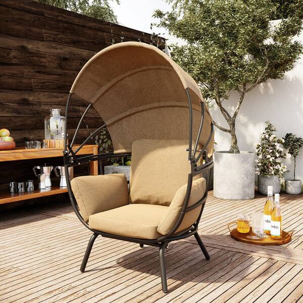 tan outdoor lounge chair