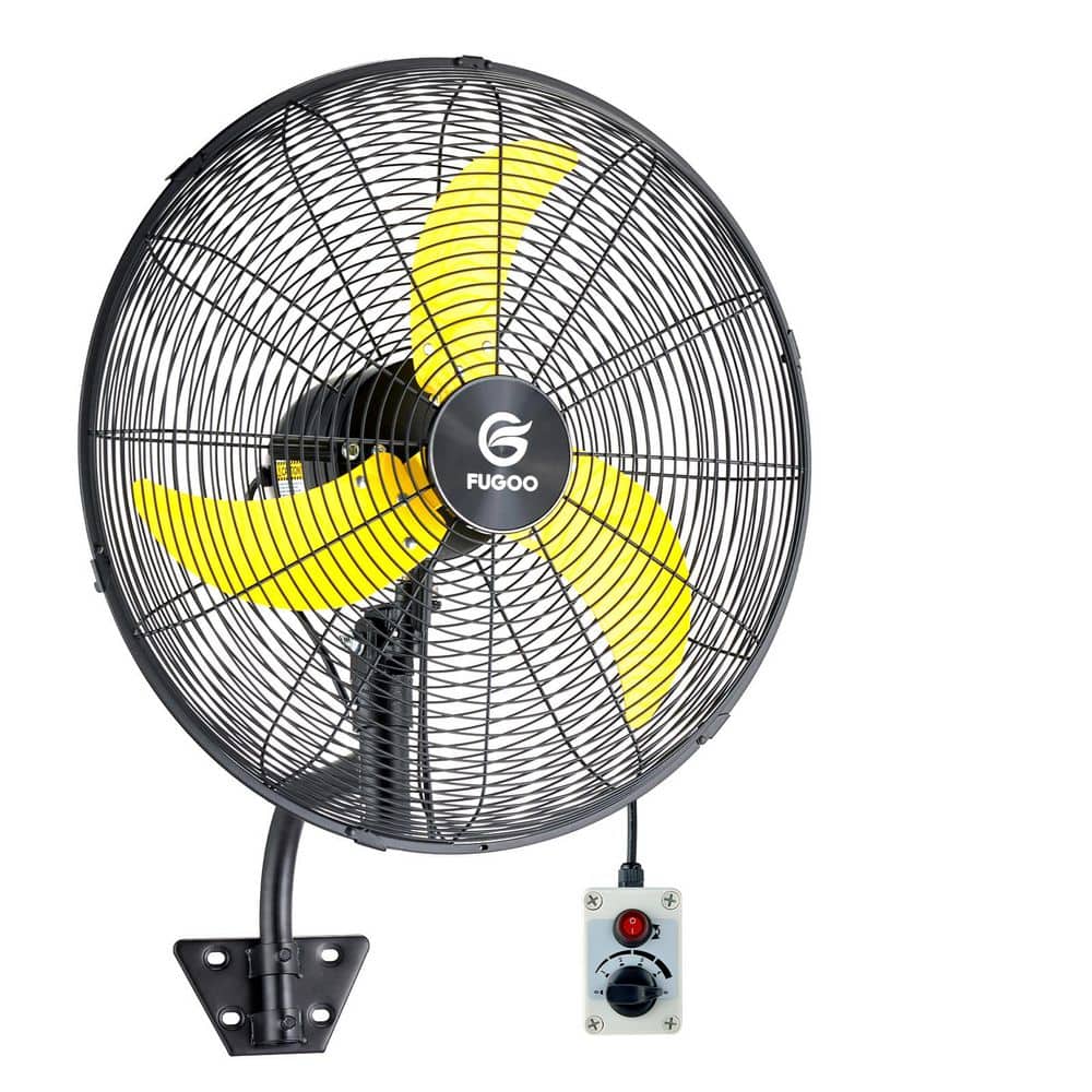 24 in. 4-Speed High-Velocity Oscillating Yellow Indoor/Outdoor Wall Mount Fan with Manual and Remote Control, Sleep Mode price history on PriceWatchPro