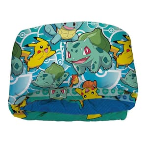 Pokémon, First Starters 5-Piece Full Multi-Colored Polyester Bed Comforter Set in Bag Set 78 in. x 86 in.