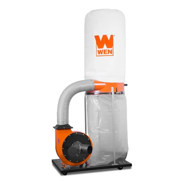 WEN 1,300 CFM 14 Amp 50 Gal. 5 Mic Woodworking Dust Collector with Collection Bag and Mobile Base