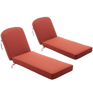 Pelcha 23 in. W x 75 in. D x 5 in. T 2-Piece Outdoor Chaise Lounge Cushion in Orange