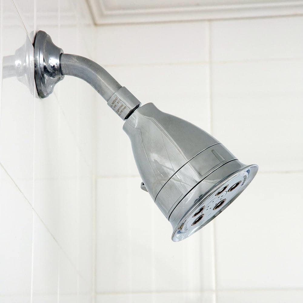 Polished Chrome Adjustable Shower Head with Filter and Jet Spray
