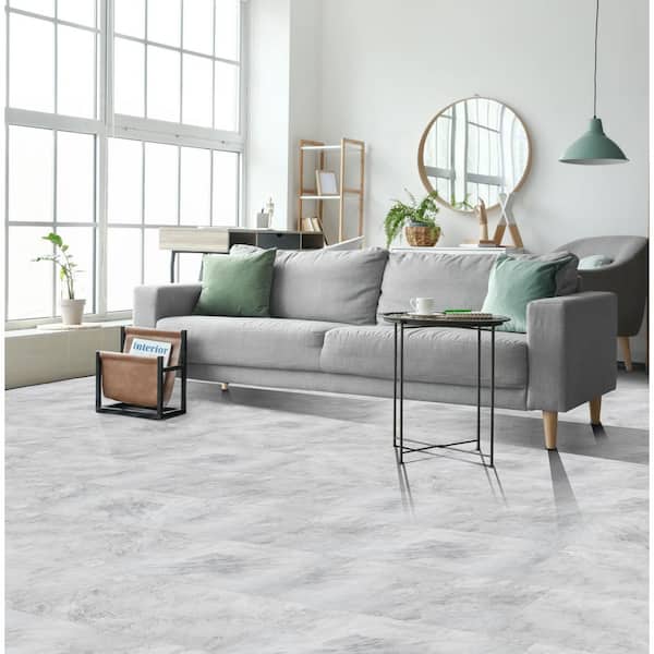 Palazzo 12x24 Self Adhesive Vinyl Floor Tile - Quarry Stone - 20 Tiles/40 sq. ft.
