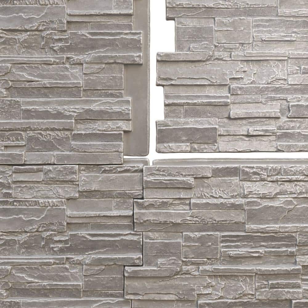 Grey Granite Faux Stone Wall Paneling 24.75" x 48.625"