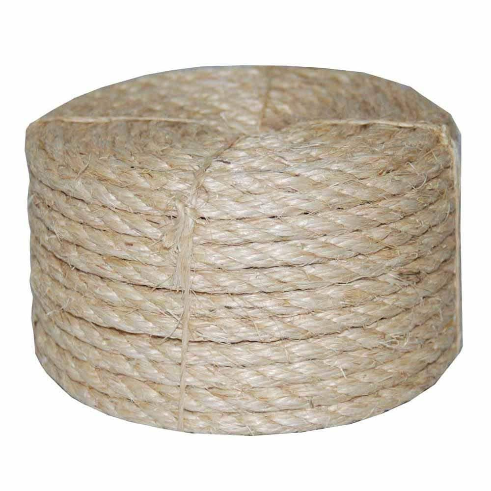 Sisal Rope - 1/2 Inch Thick Rope - 50 Ft Rope - Heavy Duty Durable Natural  Fiber Rope - Crafts, Cat Scratching Post, Cat Tree Rope Replacement