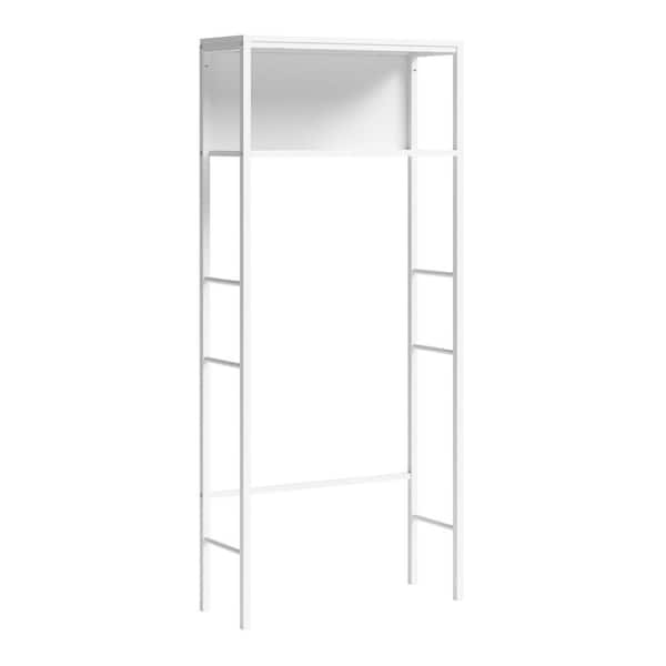 SAUDER North Avenue 25.197 in. W x 56.89 in. H x 9.331 in. D White Over-the Toilet Storage Etagere