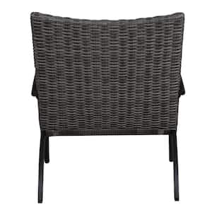 Fairgrove Black Stationary Leisure Padded Wicker Outdoor Lounge Chair (2-Pack)