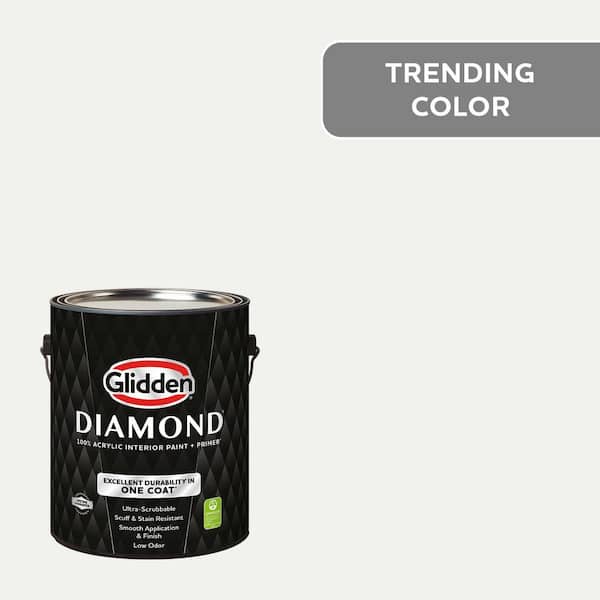 Glidden Diamond 1 gal. PPG1001-1 Delicate White Flat Interior Paint with Primer
