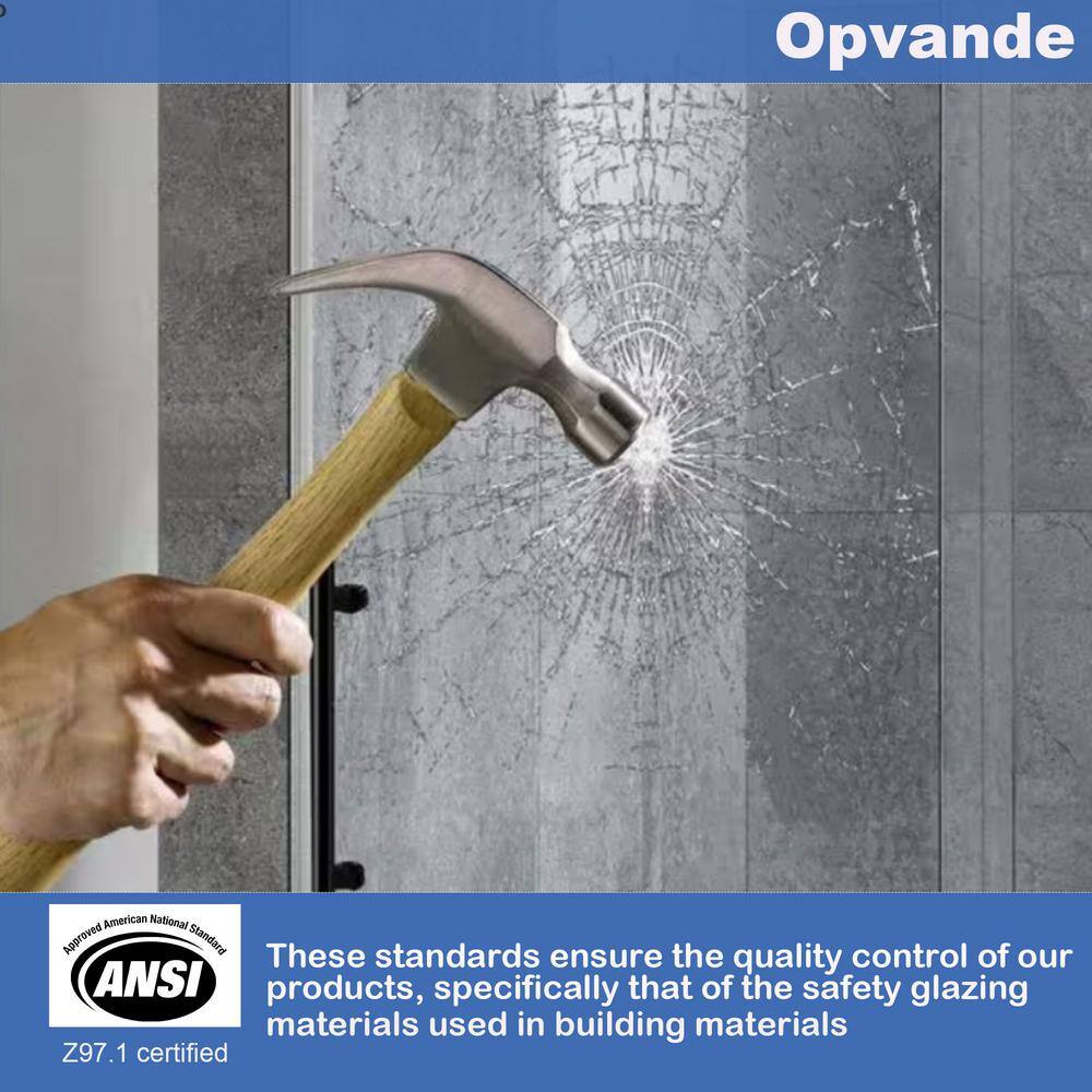 Brushed Nickel Frameless Sliding Shower Door with Clear Tempered Glass