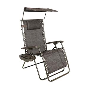 30 in. W XL Zero Gravity Sling Chair with Adjustable Canopy Sun-Shade, Drink Tray and Adjustable Pillow