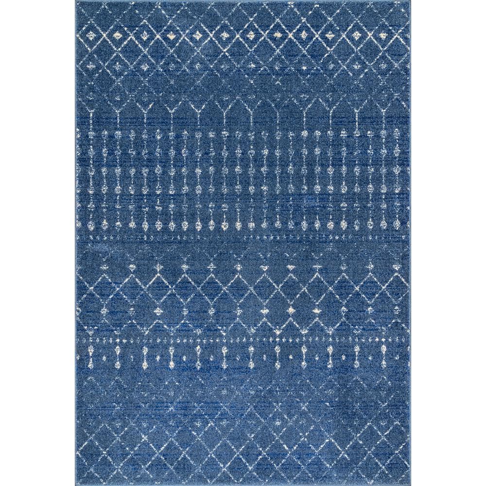 nuLOOM Blythe Modern Moroccan Trellis Doormat 2 ft. x 3 ft.  Dark Blue Area Rug