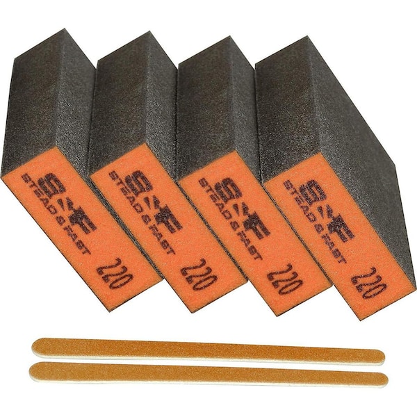 2.8 in. x 0.33 ft. x 0.08 ft. 220 Grit Sandpaper Sanding Sponge for Wood, Metal, Gypsum and Drywall (1-Pack)