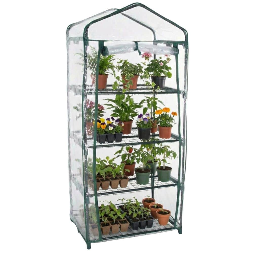 Pure Garden 27.5 in. x 19 in. x 63 in. 4 Tier Greenhouse M150077