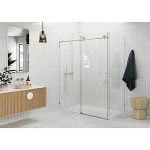 Aston 56 in. - 60 in. x 30 in. x 80 in. Frameless Corner Sliding Shower  Enclosure Clear Glass in Stainless Steel Right SEN984EZ.UC-SS-603080-R -  The Home Depot