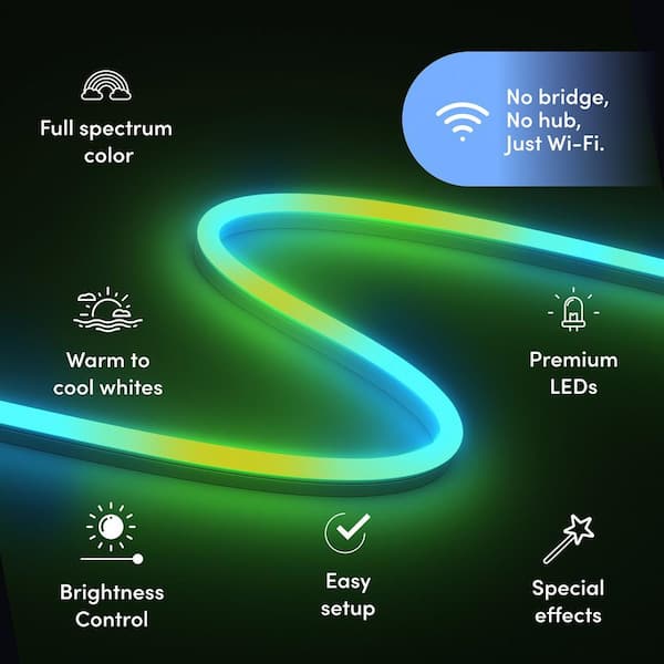 LIFX 6.5 ft. Smart Multi-Color RGBW Wi-Fi Plug-In Neon Flex