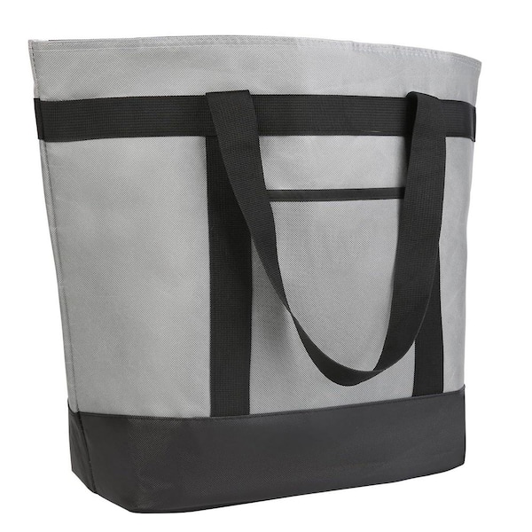 41 qt. Reusable Insulated Tote Bag Cooler for Grocery Shopping, Hot/Cold Food Delivery, Travel/Picnic, Grey, Foldable