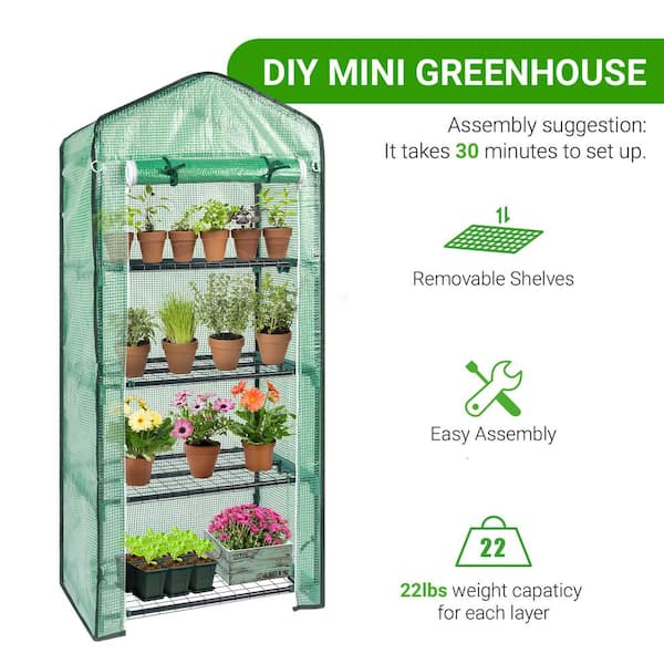 Karl home 27 in. x 19 in. x 63 in. Greenhouse 584539525055 - The