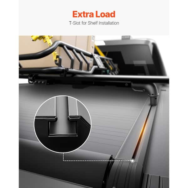 Retractable Tonneau Cover, Customized Hard Cover w/ Double-Lock & T-Slot, 5.5 ft. Hard Cover with Built-in Drainage Pipe