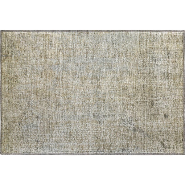 Mayfield Premium Machine Washable Abstract AMF2087 Beige 2 ft. x 3 ft. Accent Rug