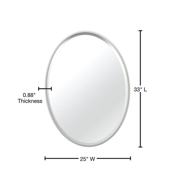 Gatco Flush 25 in. W x 33 in. H Framed Oval Beveled Edge Bathroom ...