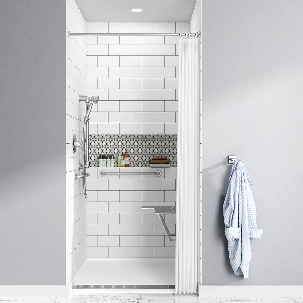 Soft White 38" Square Solid Surface Shower Base