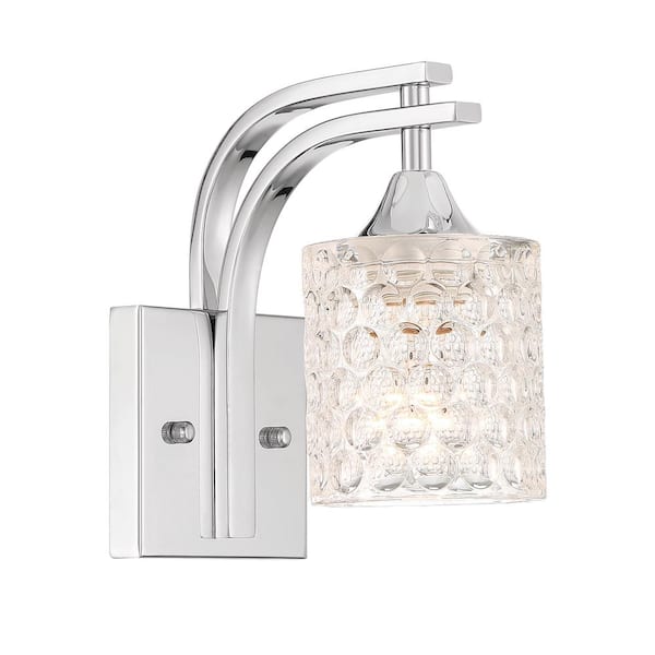 1-Light Polished Chrome Wall Armed Sconce