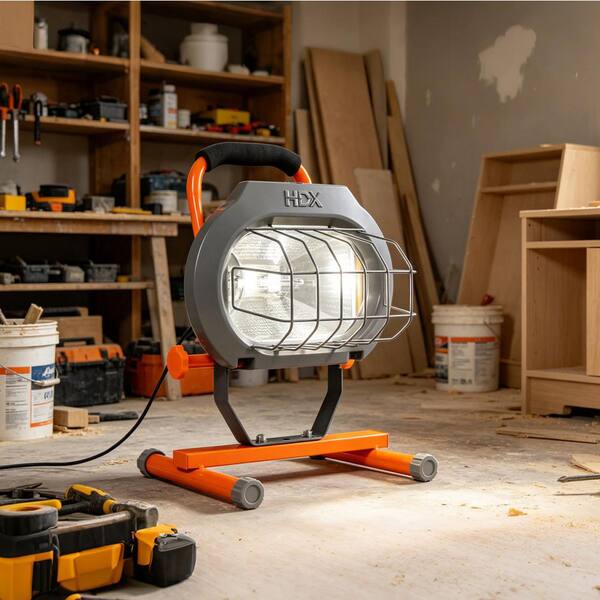 HDX 600-Watt Halogen Portable Work Light LG351-600W - The Home Depot