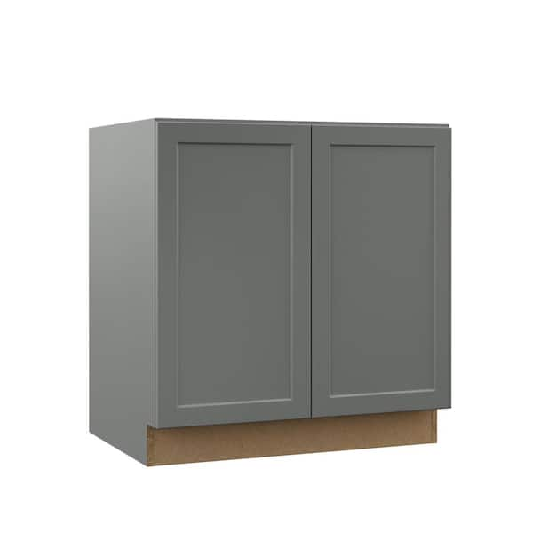 Hampton Bay Designer Series Melvern Storm Gray Shaker Assembled Full Height Door Base Kitchen 3565